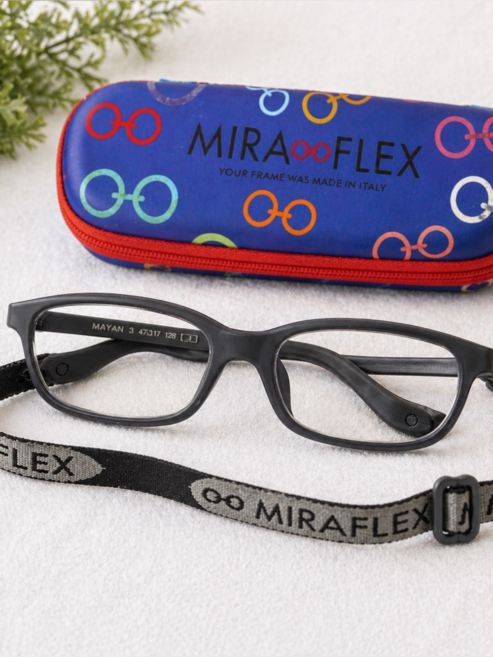 Kids Black Flexible Eyeglasses with Blue Case